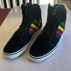 ADIDAS Rasta Superstar #G22010 Men’s Black Nubuck Leather Hi Tops Size 12